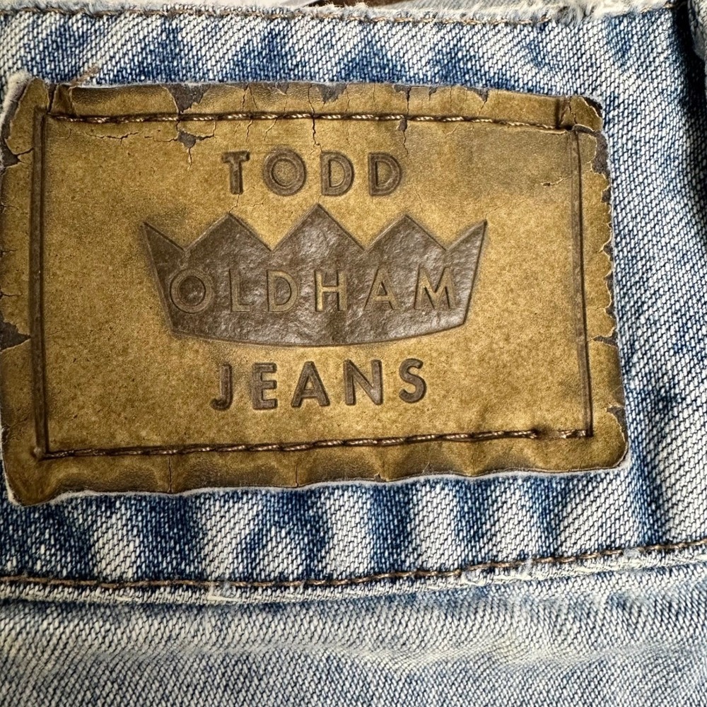 Todd‎ Oldham Jeans Flare Women Size 7 Light Wash Blue Denim Mid Rise 90s Crown - Picture 7 of 10